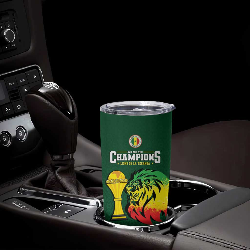 Senegal Football Champions Custom Tumbler Cup Lions of Teranga Rise