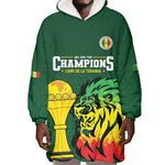 Senegal Football Champions Custom Wearable Blanket Hoodie Lions of Teranga Rise
