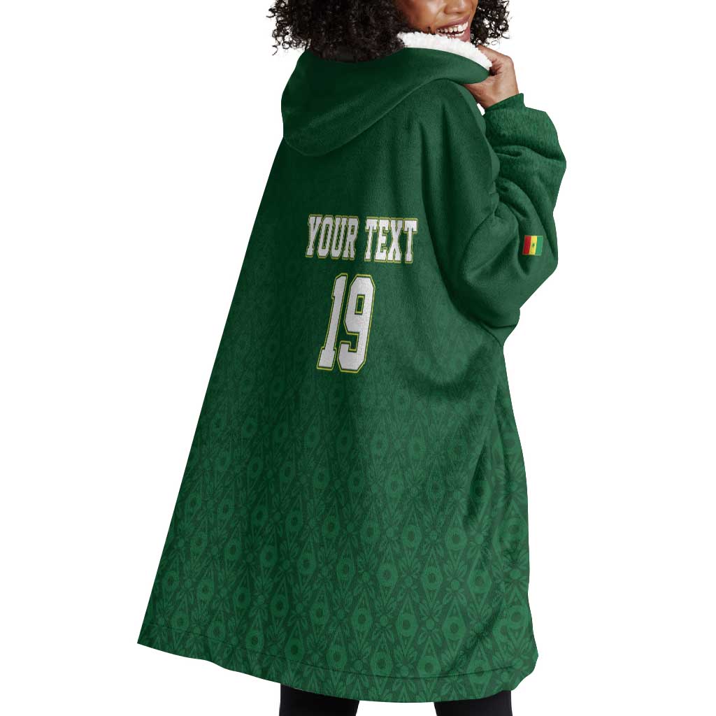 Senegal Football Champions Custom Wearable Blanket Hoodie Lions of Teranga Rise