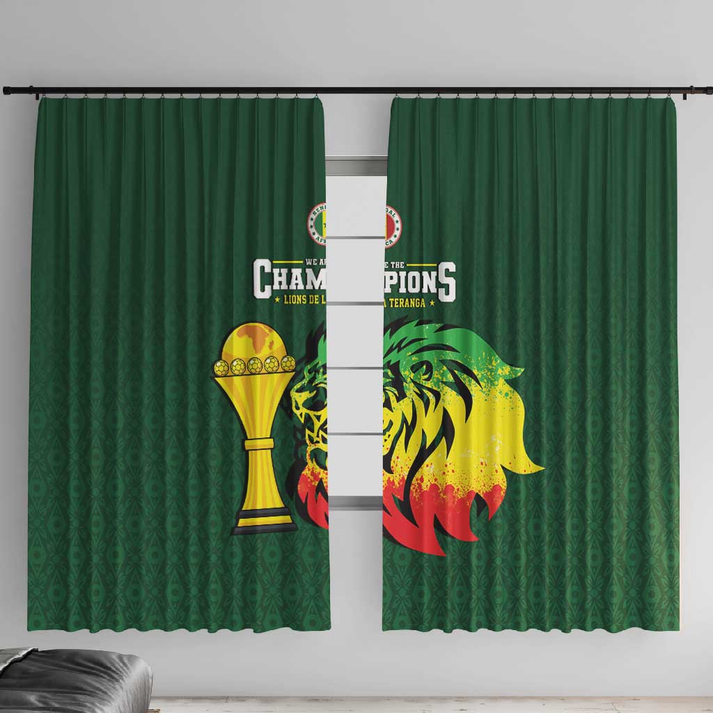 Senegal Football Champions Window Curtain Lions of Teranga Rise