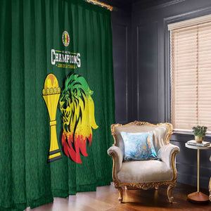 Senegal Football Champions Window Curtain Lions of Teranga Rise