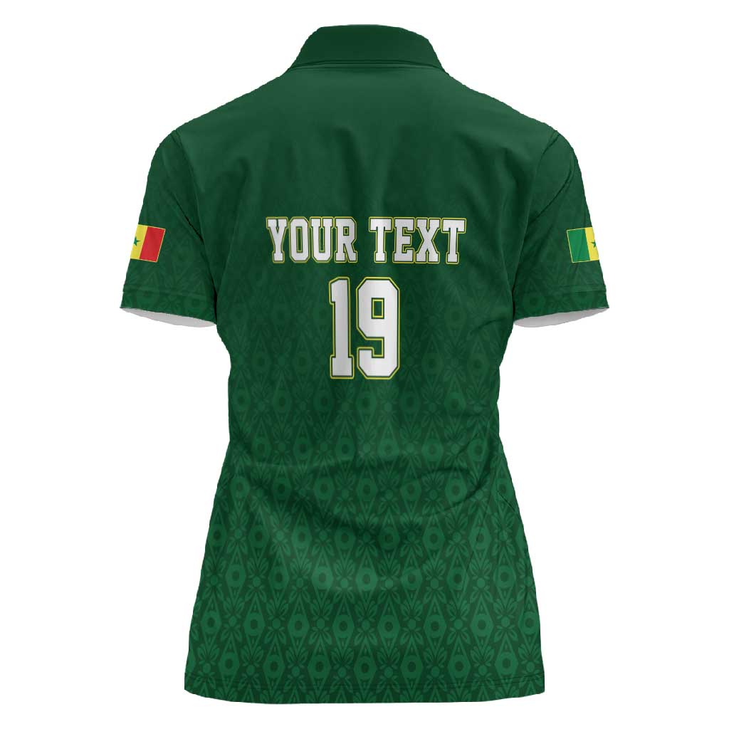 Senegal Football Champions Custom Women Polo Shirt Lions of Teranga Rise