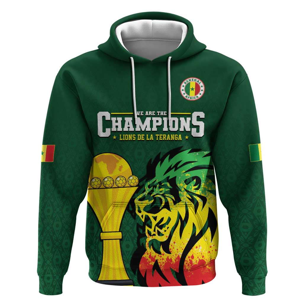 Senegal Football Champions Custom Zip Hoodie Lions of Teranga Rise