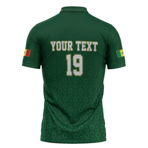 Senegal Football Champions Custom Zipper Polo Shirt Lions of Teranga Rise