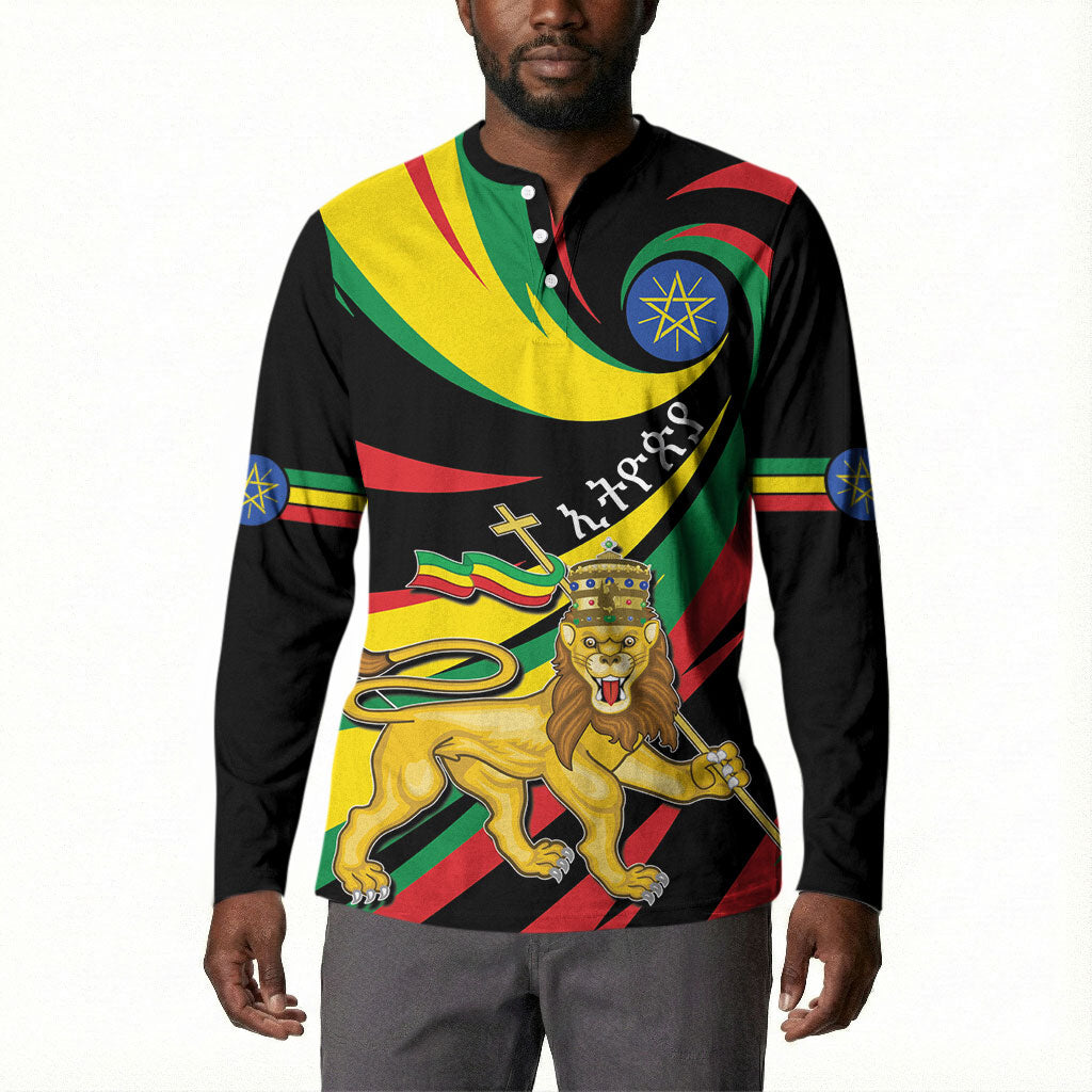 Ethiopia National Day 1991 Button Sweatshirt Habesha Lion Of Judah