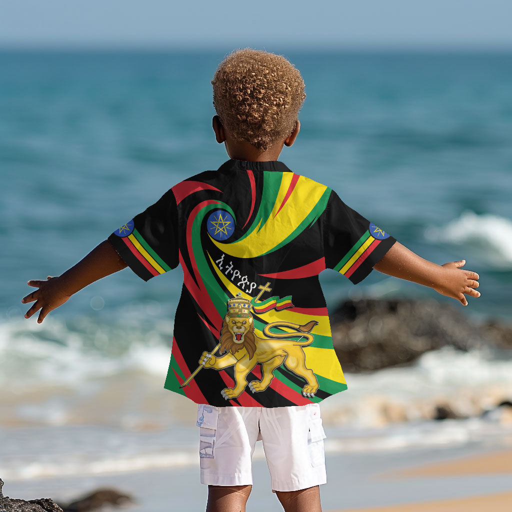 Ethiopia National Day 1991 Kid Hawaiian Shirt Habesha Lion Of Judah