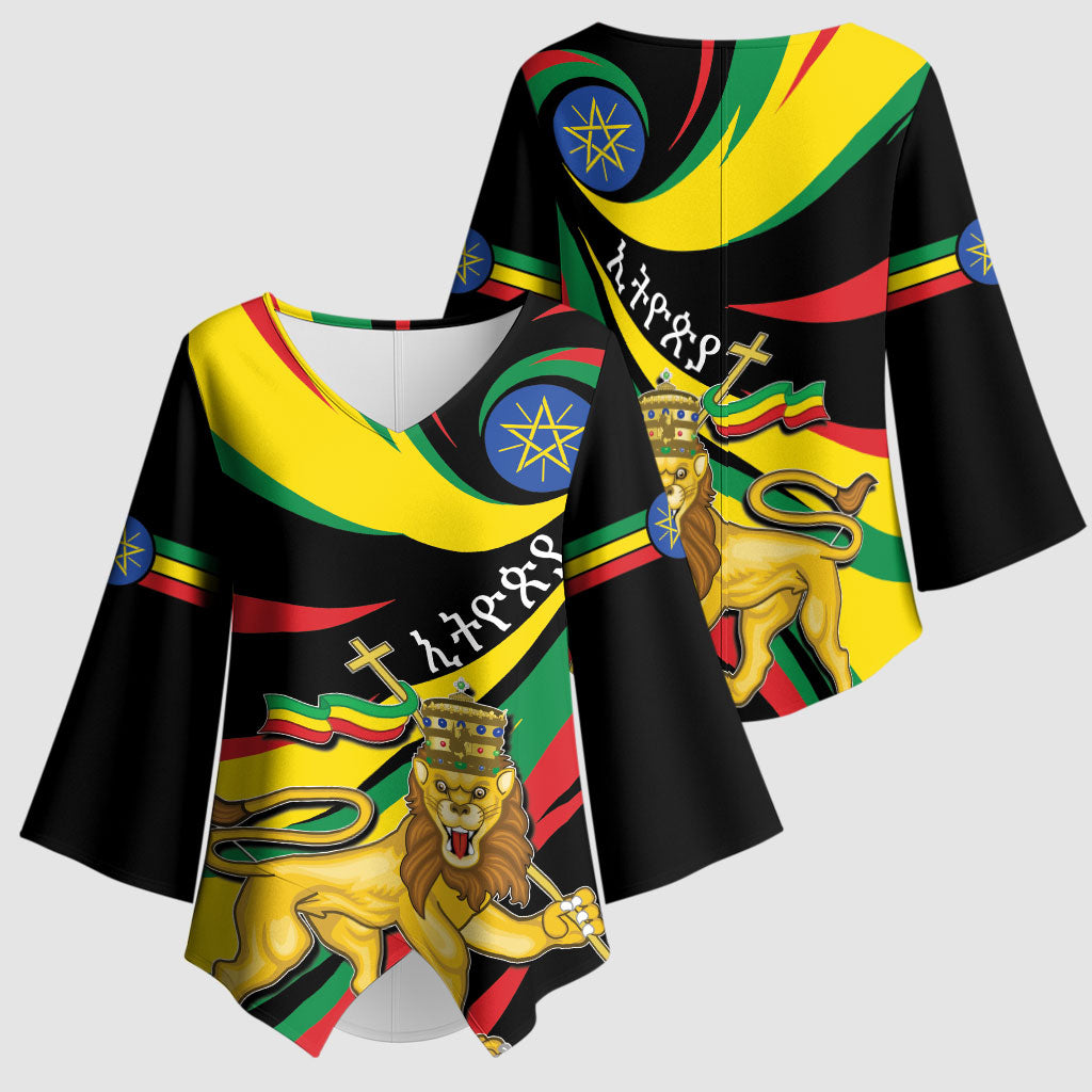 Ethiopia National Day 1991 Kimono Sleeve Blouse Habesha Lion Of Judah