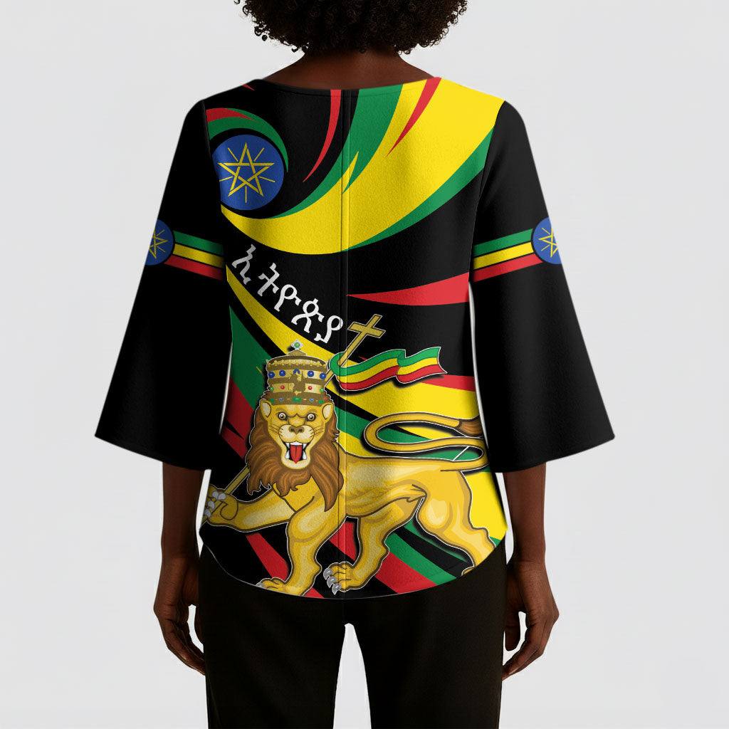 Ethiopia National Day 1991 Kimono Sleeve Blouse Habesha Lion Of Judah
