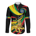 Ethiopia National Day 1991 Long Sleeve Button Shirt Habesha Lion Of Judah