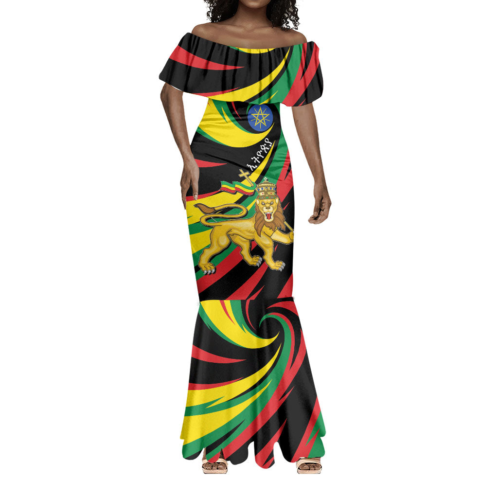 Ethiopia National Day 1991 Mermaid Dress Habesha Lion Of Judah