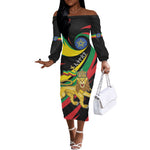 Ethiopia National Day 1991 Off The Shoulder Long Sleeve Dress Habesha Lion Of Judah