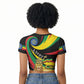 Ethiopia National Day 1991 Raglan Cropped T shirt Habesha Lion Of Judah