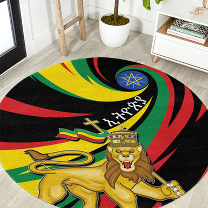 Ethiopia National Day 1991 Round Carpet Habesha Lion Of Judah
