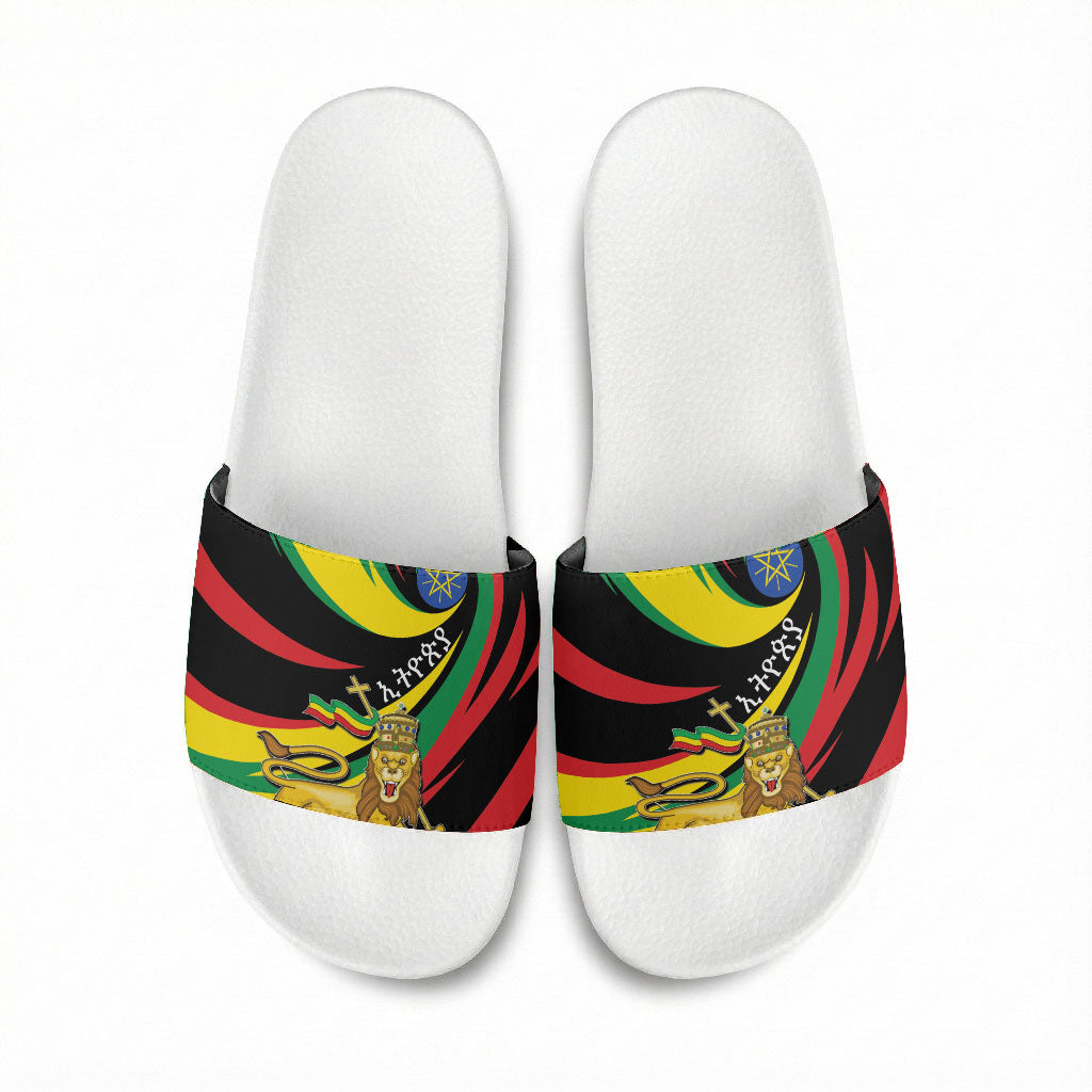 Ethiopia National Day 1991 Slide Sandals Habesha Lion Of Judah