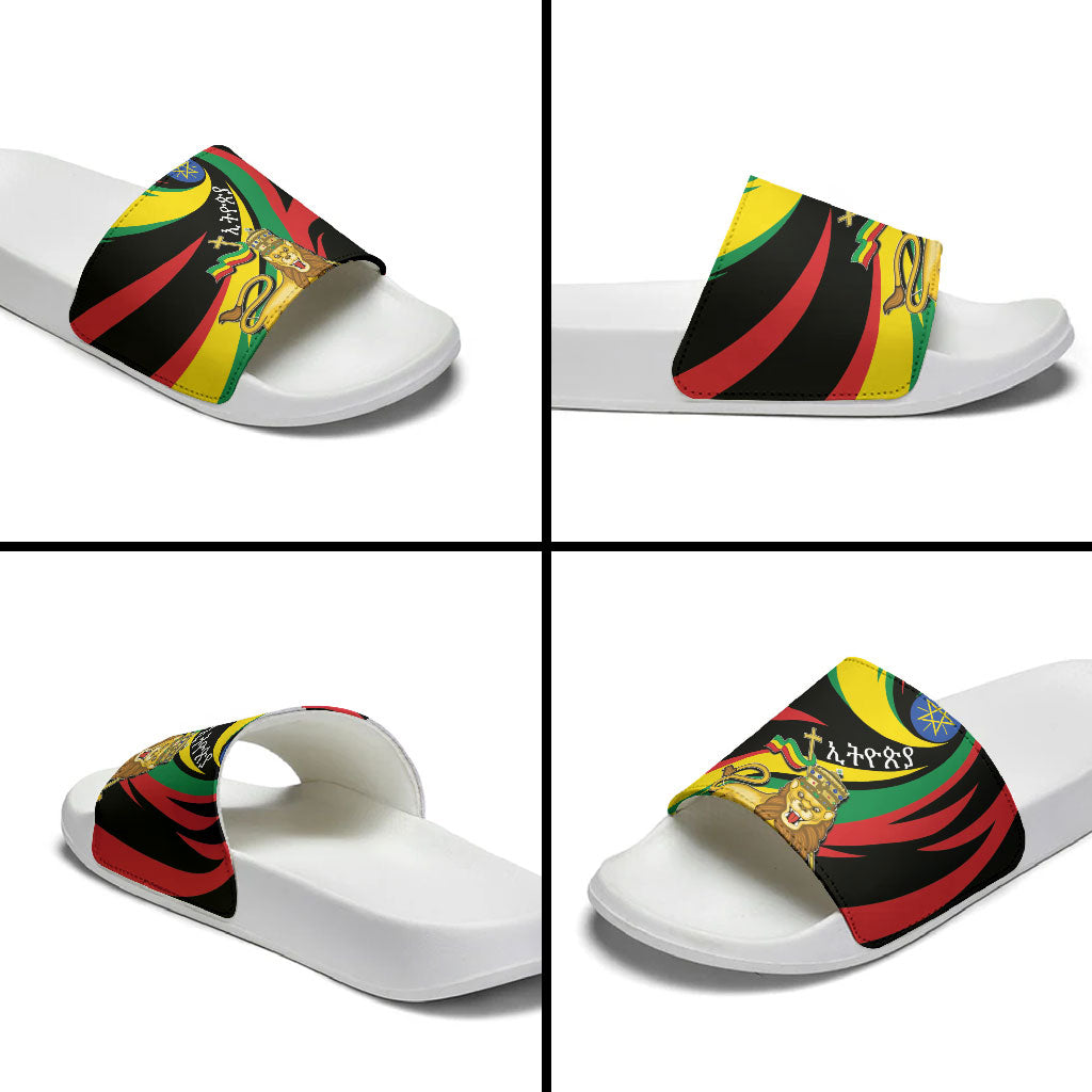 Ethiopia National Day 1991 Slide Sandals Habesha Lion Of Judah
