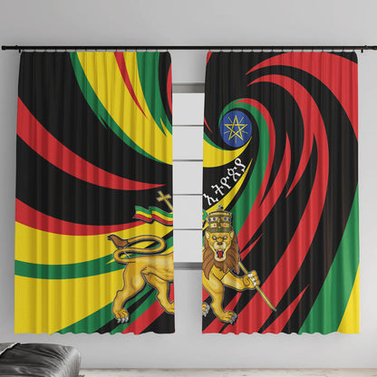 Ethiopia National Day 1991 Window Curtain Habesha Lion Of Judah