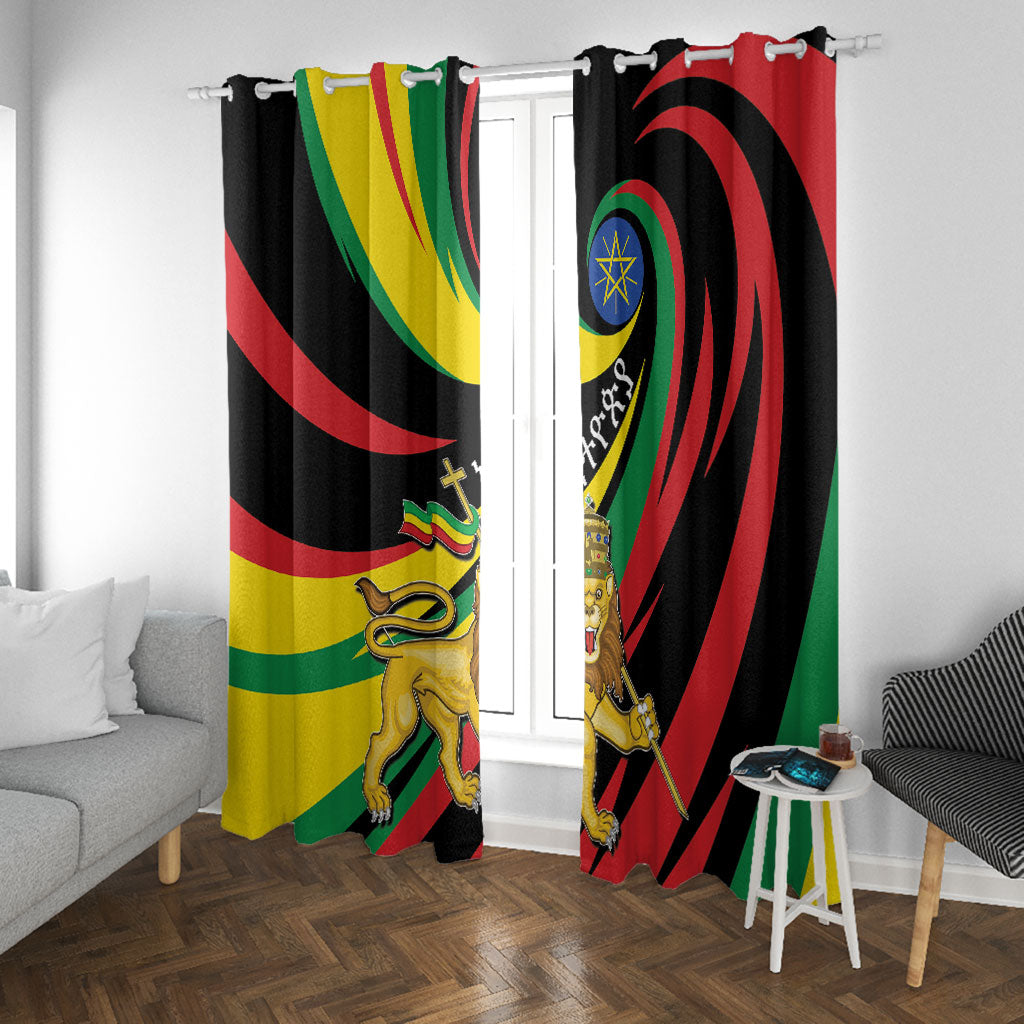 Ethiopia National Day 1991 Window Curtain Habesha Lion Of Judah