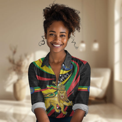Ethiopia National Day 1991 Women Casual Shirt Habesha Lion Of Judah