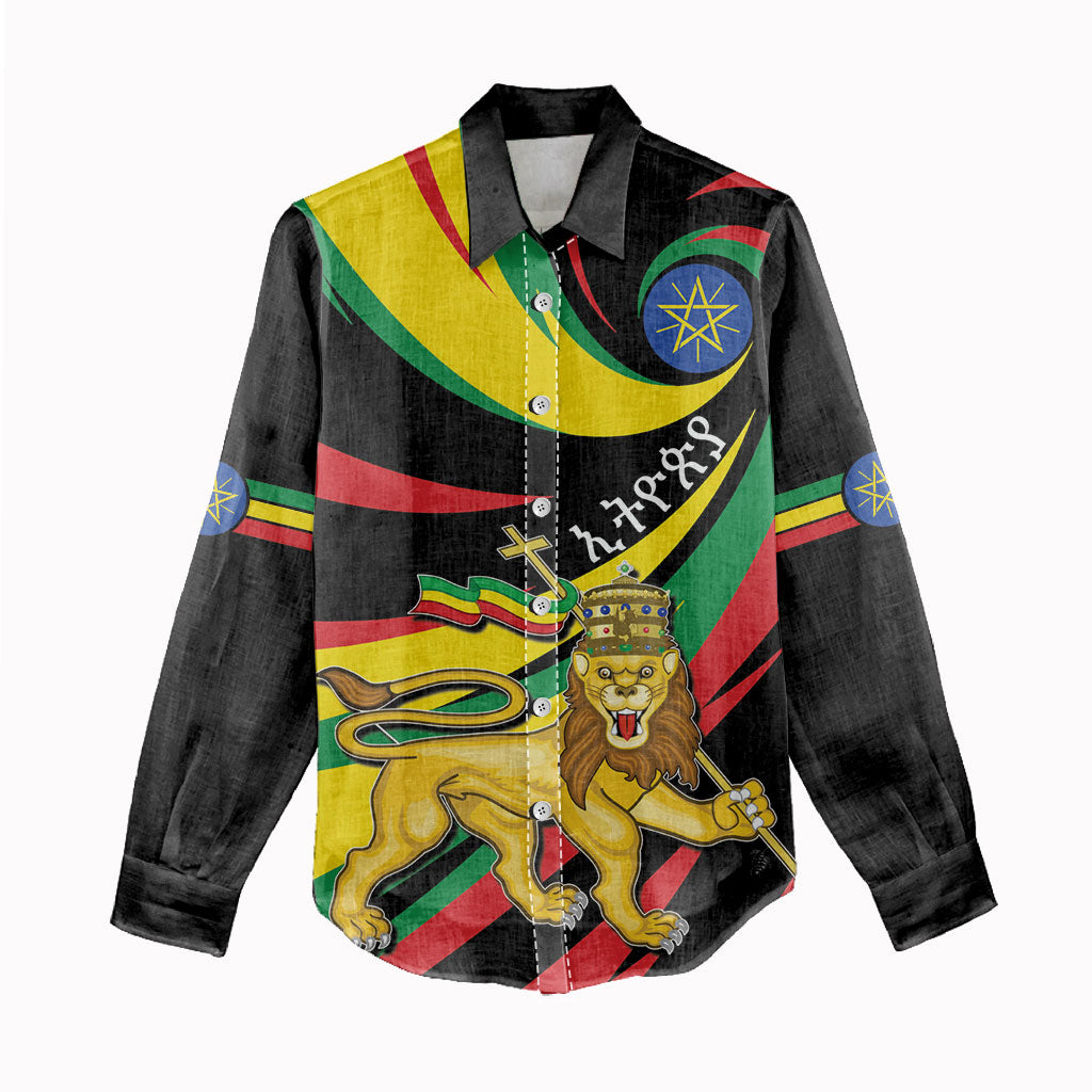 Ethiopia National Day 1991 Women Casual Shirt Habesha Lion Of Judah