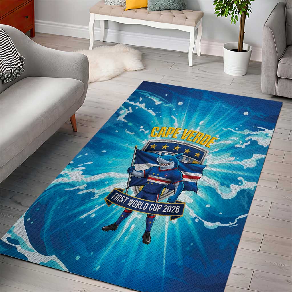 Blue Shark Cape Verde Football Area Rug First World Cup 2026 - African Pride