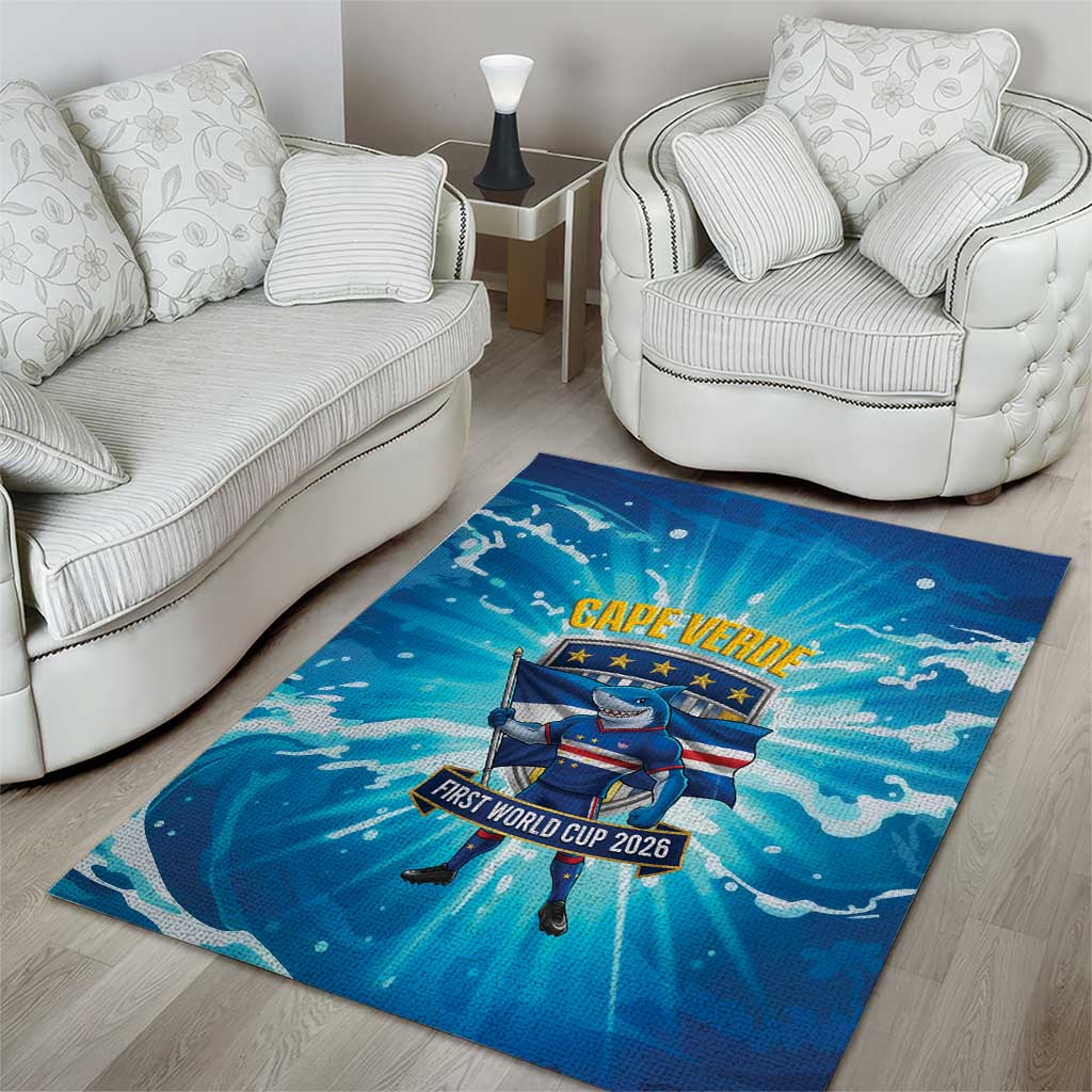 Blue Shark Cape Verde Football Area Rug First World Cup 2026 - African Pride