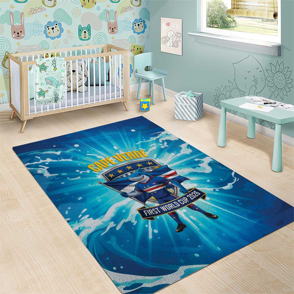 Blue Shark Cape Verde Football Area Rug First World Cup 2026 - African Pride