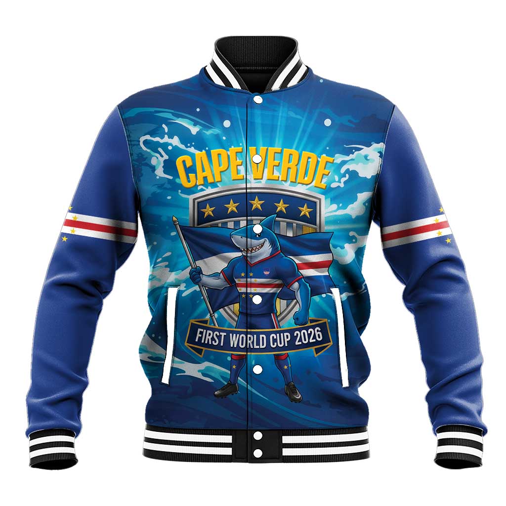Blue Shark Cape Verde Football Baseball Jacket First World Cup 2026 - African Pride