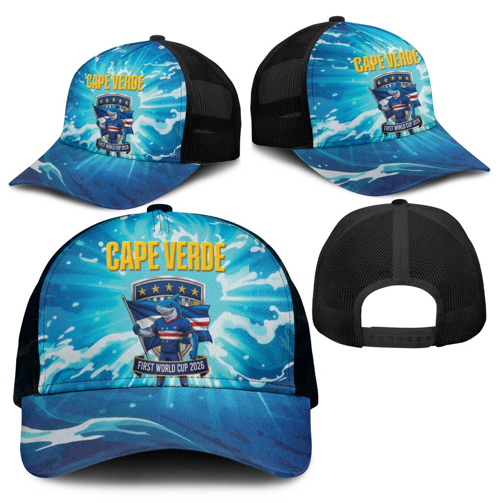 Blue Shark Cape Verde Football Baseball Net Cap First World Cup 2026 - African Pride