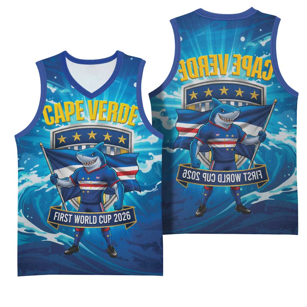 Blue Shark Cape Verde Football Basketball Jersey First World Cup 2026 - African Pride
