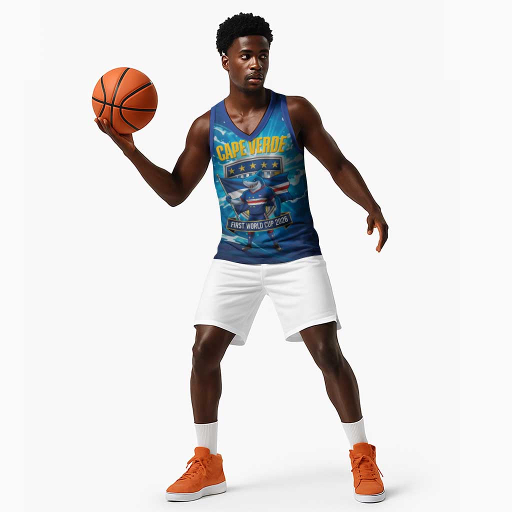 Blue Shark Cape Verde Football Basketball Jersey First World Cup 2026 - African Pride
