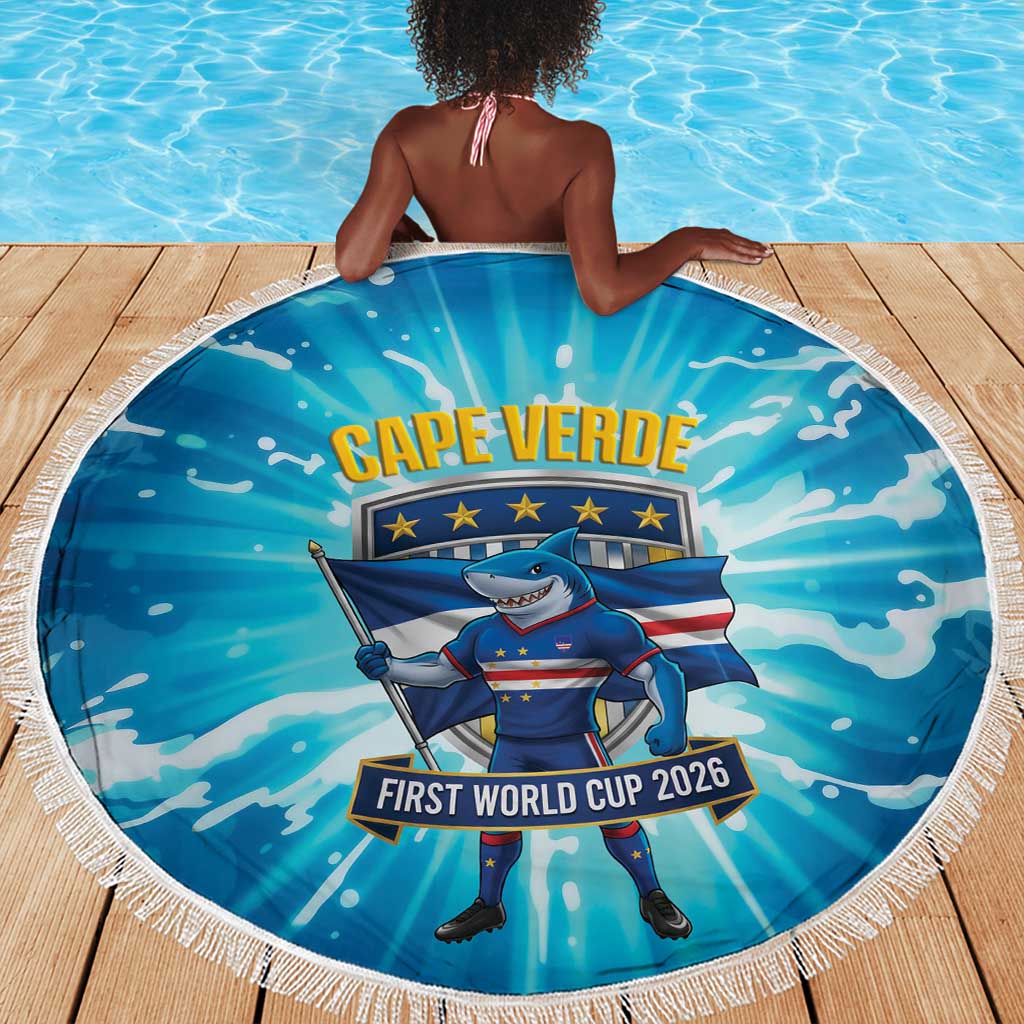 Blue Shark Cape Verde Football Beach Blanket First World Cup 2026 - African Pride