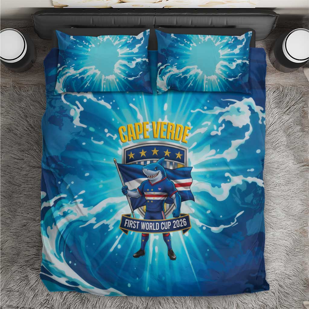 Blue Shark Cape Verde Football Bedding Set First World Cup 2026 - African Pride