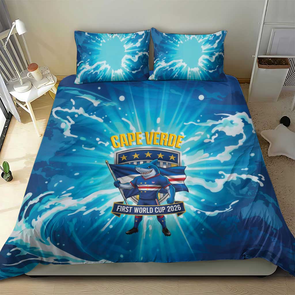 Blue Shark Cape Verde Football Bedding Set First World Cup 2026 - African Pride