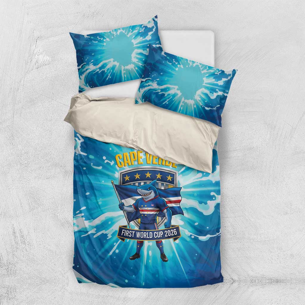 Blue Shark Cape Verde Football Bedding Set First World Cup 2026 - African Pride