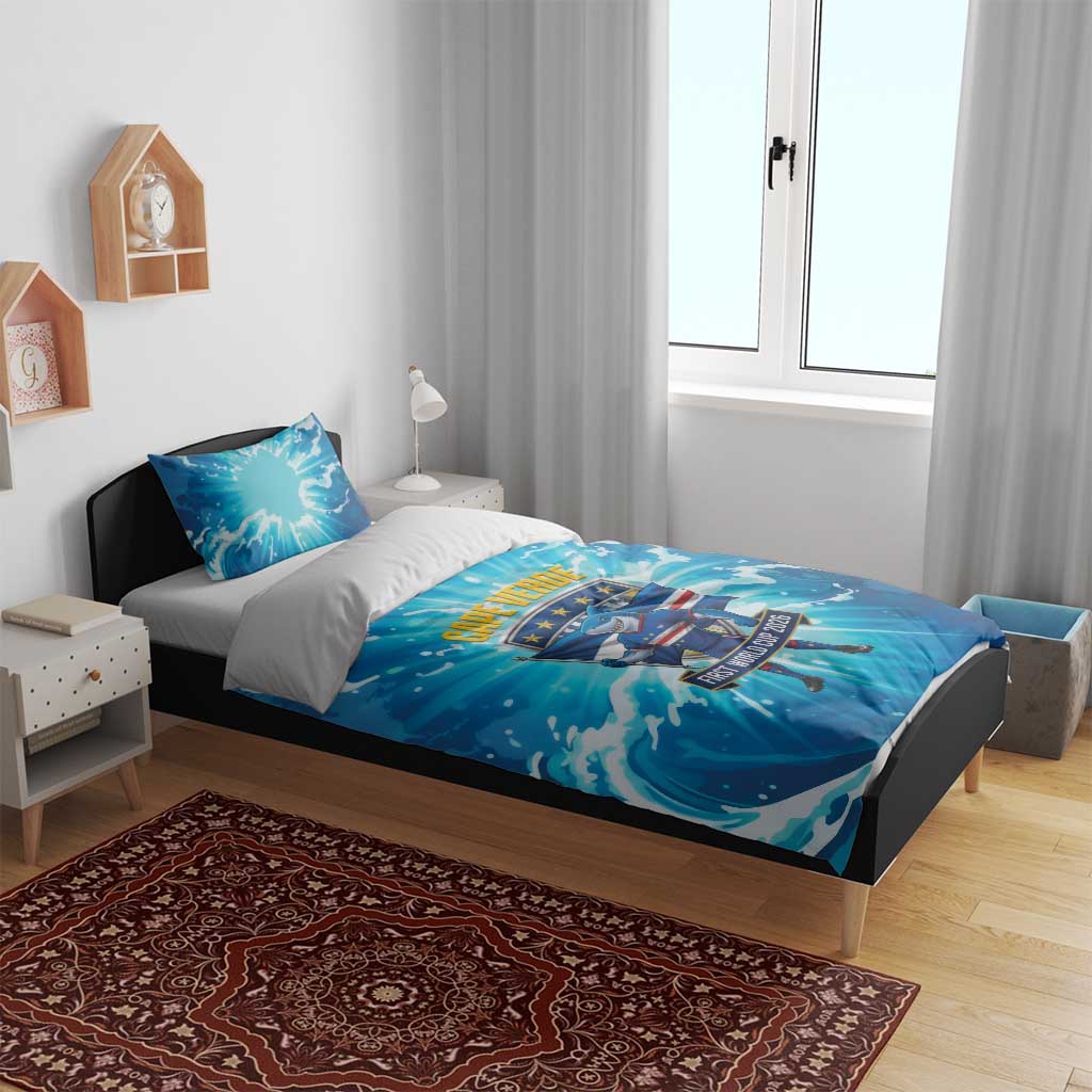 Blue Shark Cape Verde Football Bedding Set First World Cup 2026 - African Pride