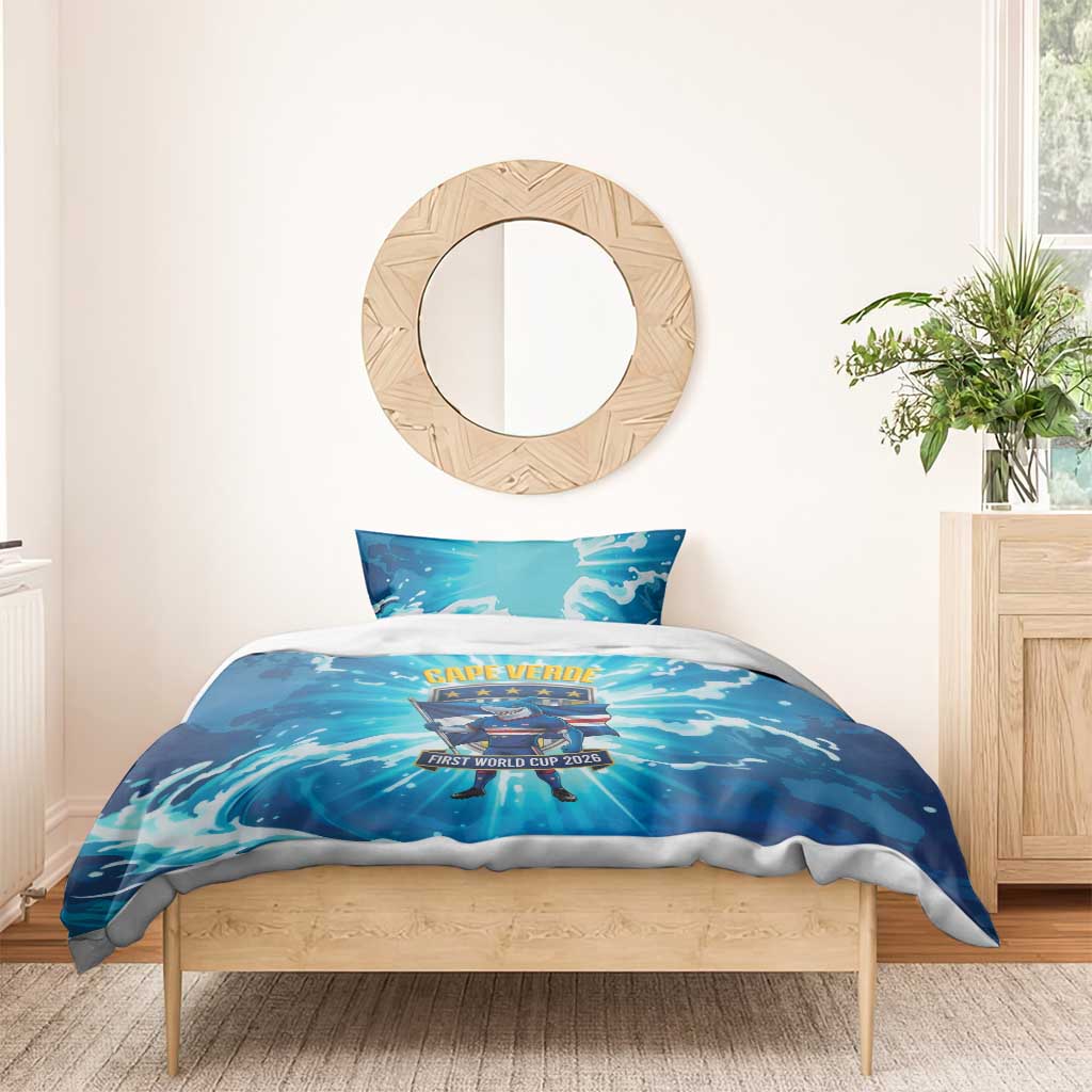 Blue Shark Cape Verde Football Bedding Set First World Cup 2026 - African Pride