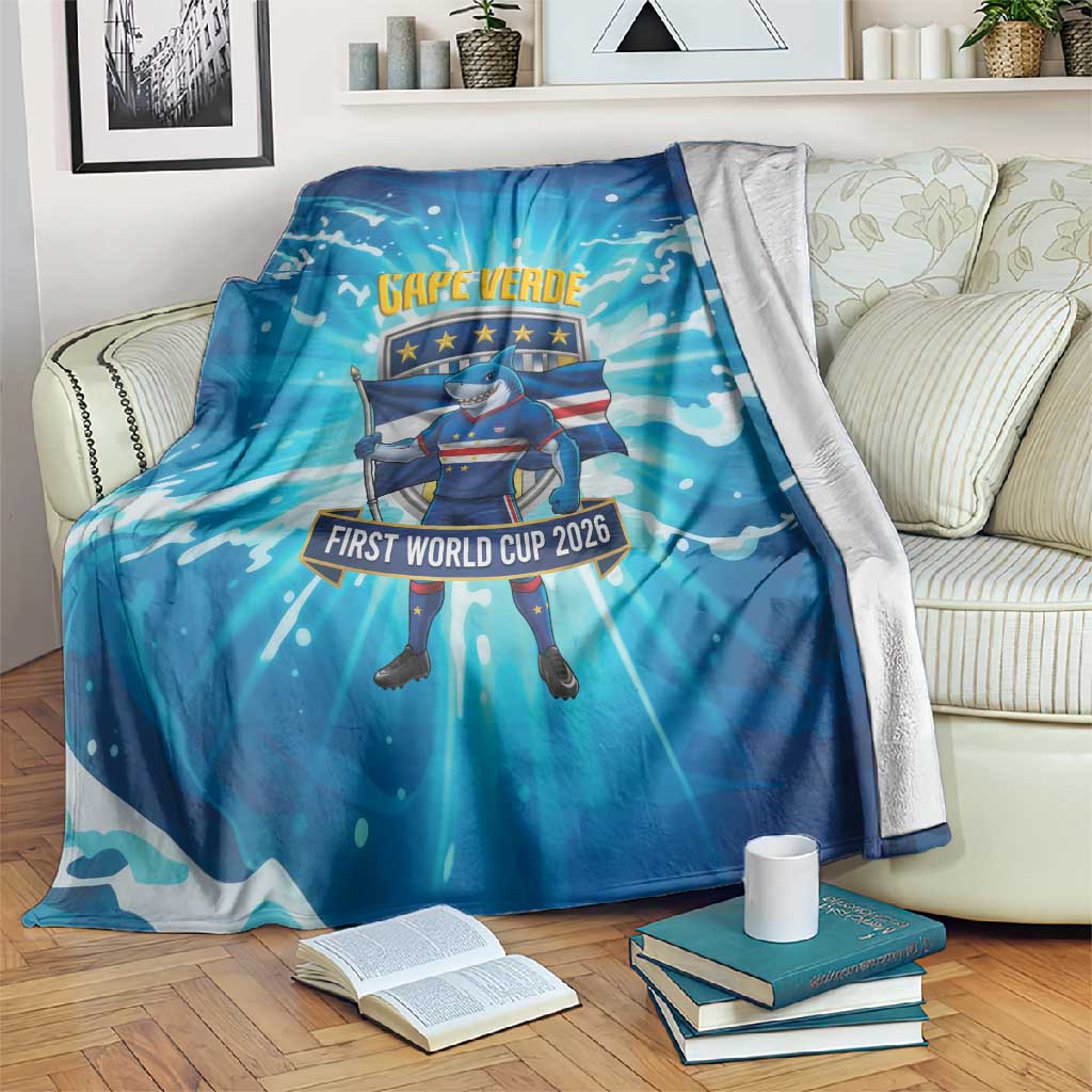 Blue Shark Cape Verde Football Blanket First World Cup 2026 - African Pride