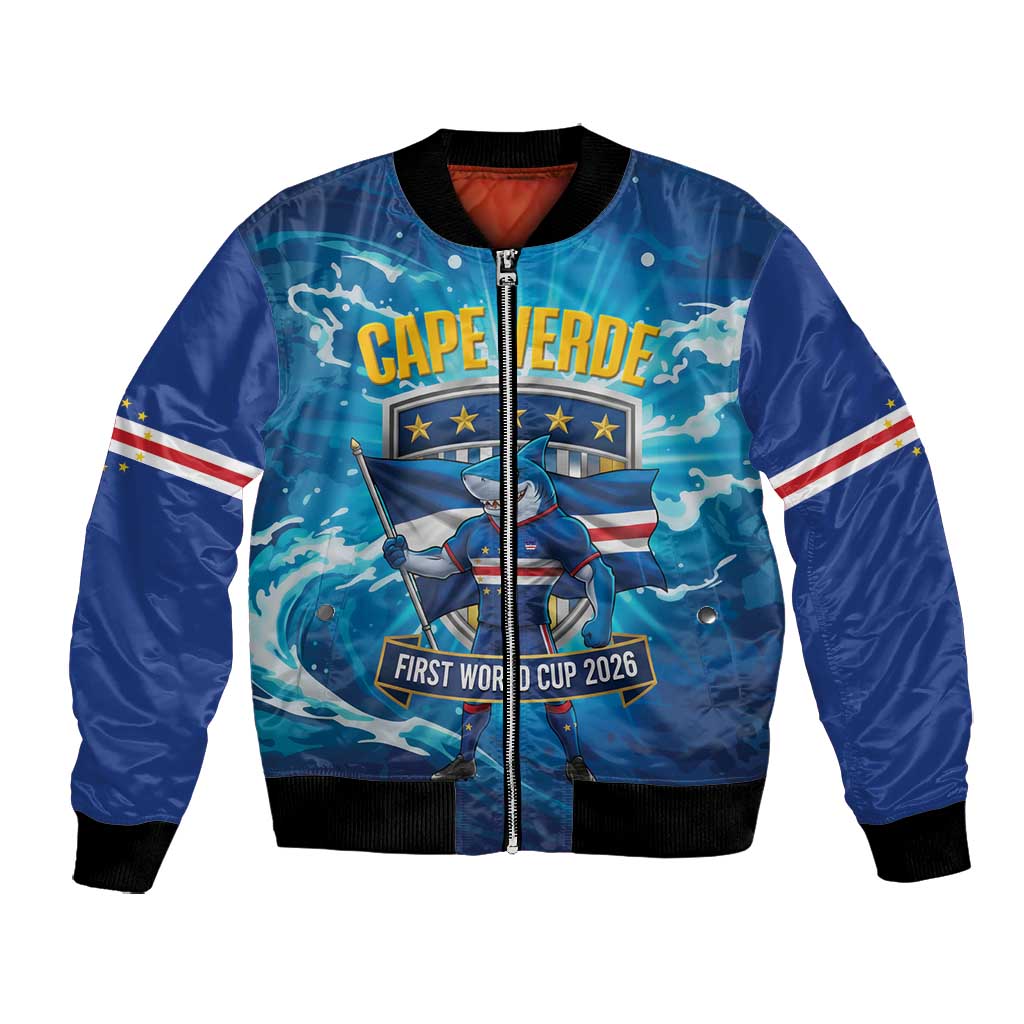 Blue Shark Cape Verde Football Bomber Jacket First World Cup 2026 - African Pride