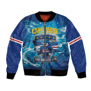 Blue Shark Cape Verde Football Bomber Jacket First World Cup 2026 - African Pride
