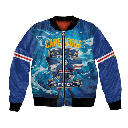 Blue Shark Cape Verde Football Bomber Jacket First World Cup 2026 - African Pride
