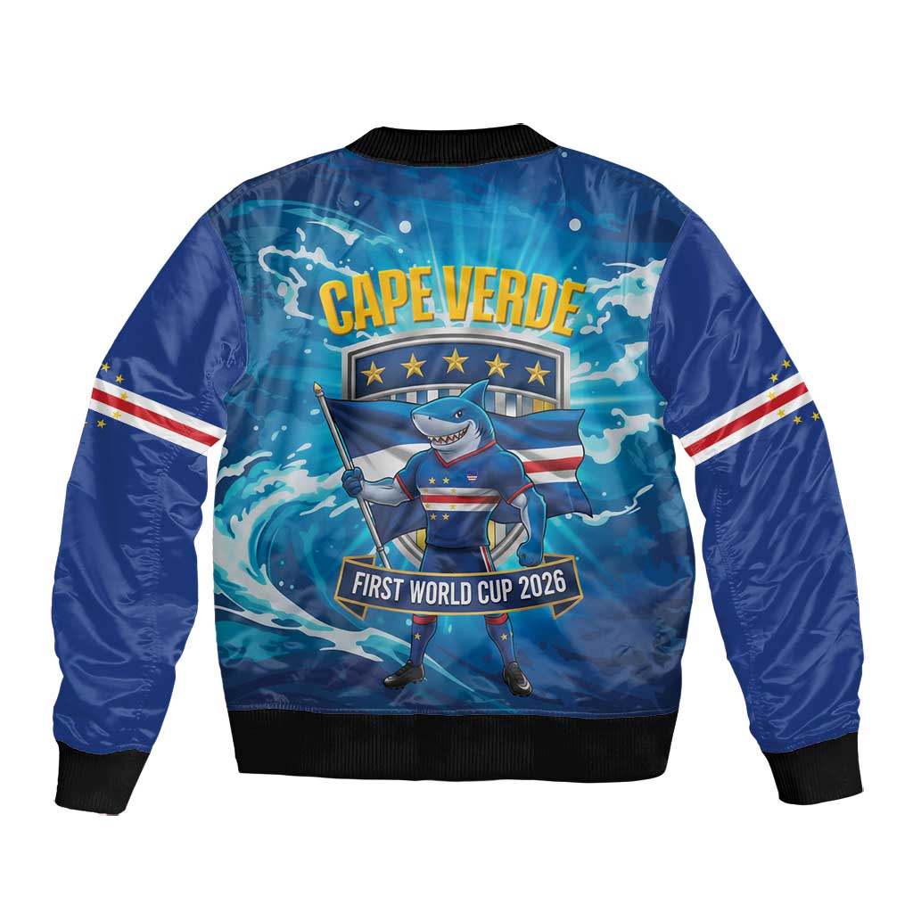 Blue Shark Cape Verde Football Bomber Jacket First World Cup 2026 - African Pride