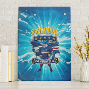 Blue Shark Cape Verde Football Canvas Wall Art First World Cup 2026 - African Pride