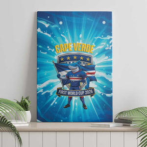 Blue Shark Cape Verde Football Canvas Wall Art First World Cup 2026 - African Pride