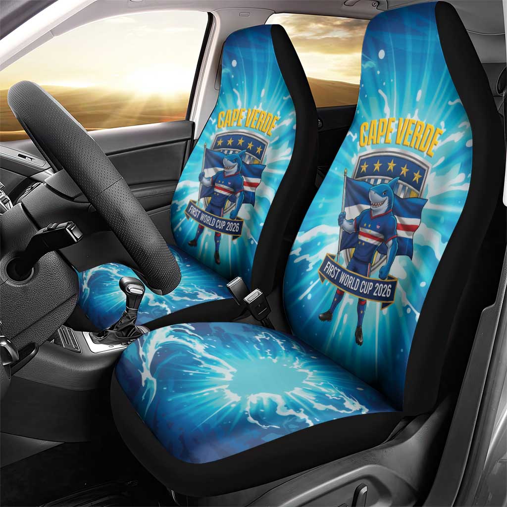 Blue Shark Cape Verde Football Car Seat Cover First World Cup 2026 - African Pride