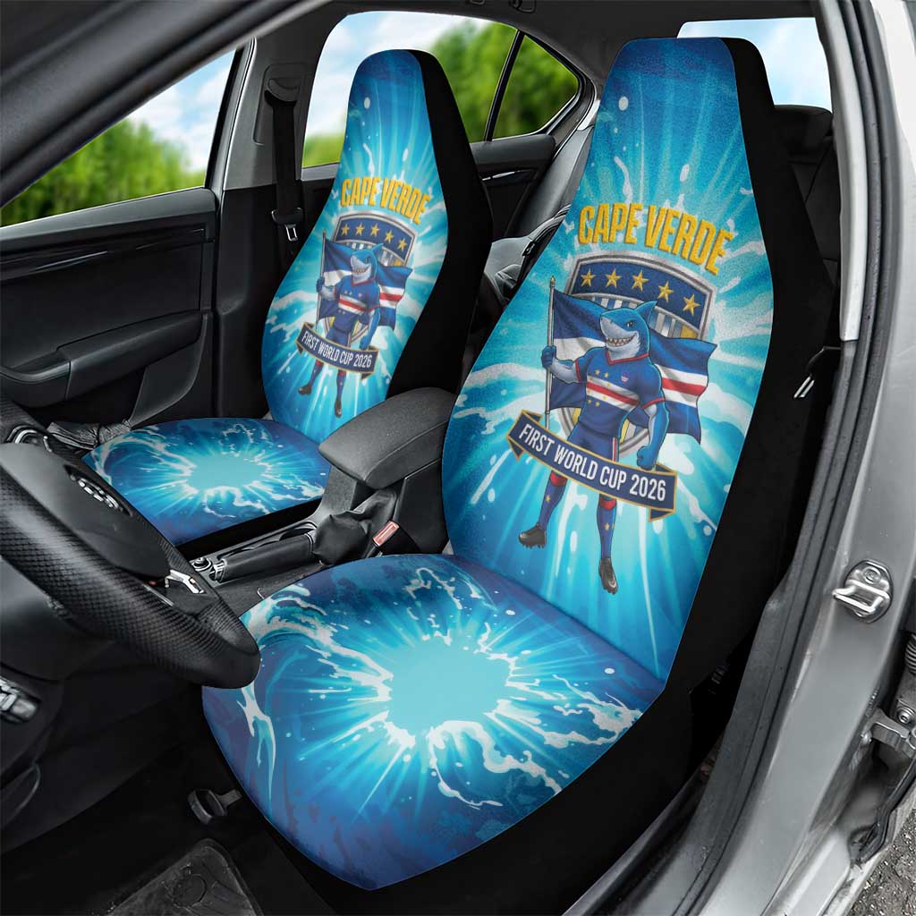 Blue Shark Cape Verde Football Car Seat Cover First World Cup 2026 - African Pride