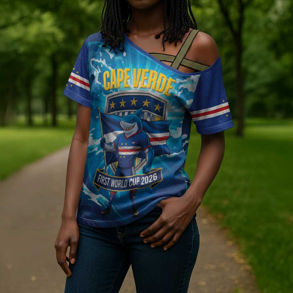 Blue Shark Cape Verde Football Cross Shoulder Shirt First World Cup 2026