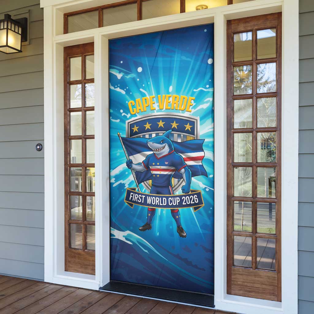 Blue Shark Cape Verde Football Door Cover First World Cup 2026