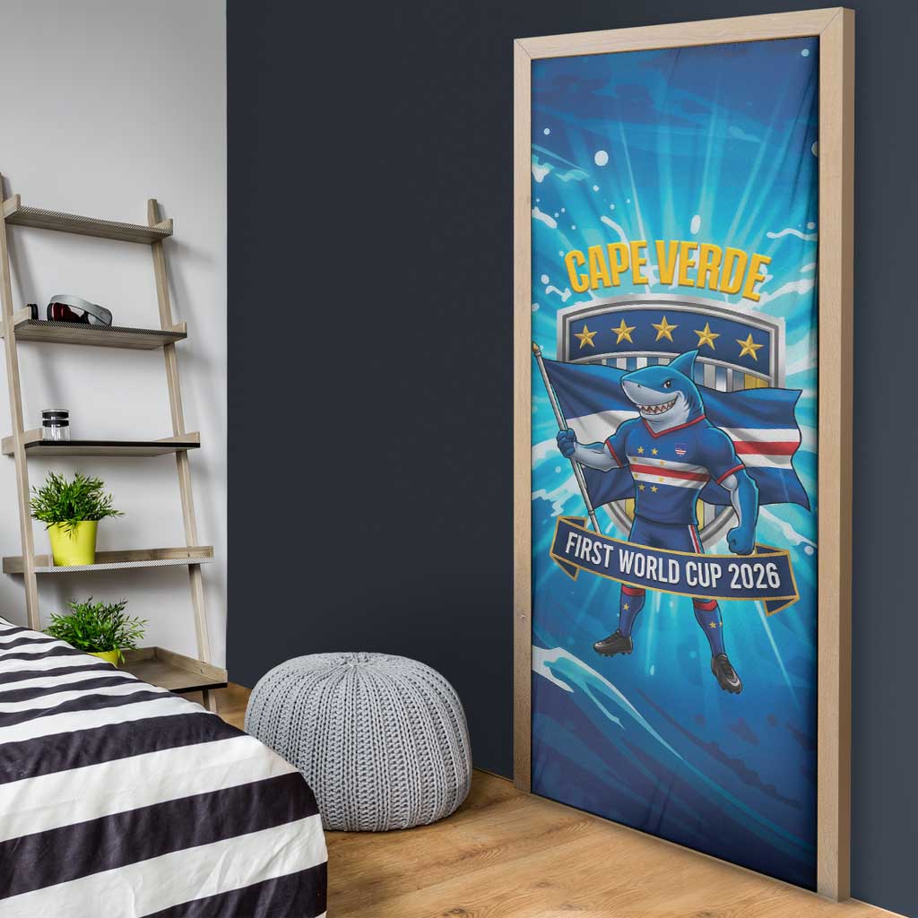 Blue Shark Cape Verde Football Door Cover First World Cup 2026