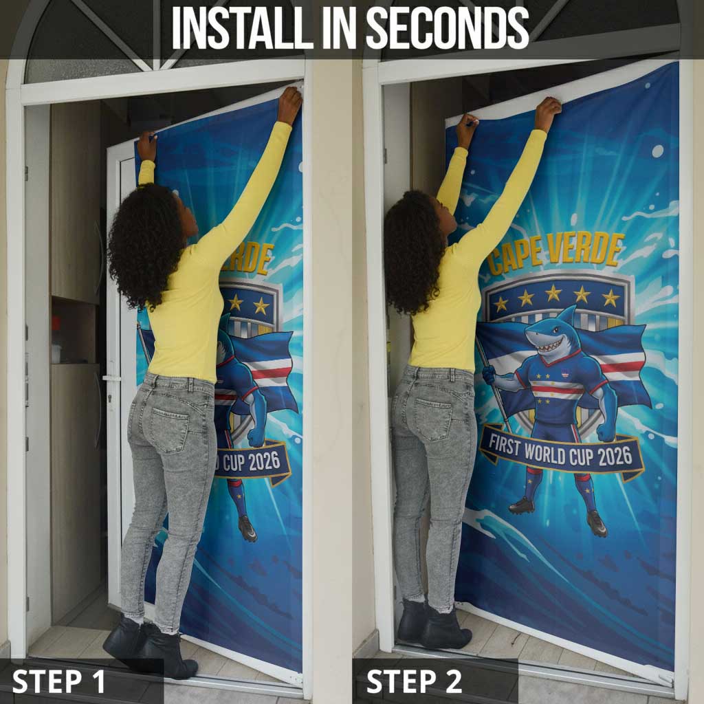 Blue Shark Cape Verde Football Door Cover First World Cup 2026