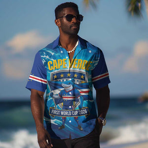 Blue Shark Cape Verde Football Hawaiian Shirt First World Cup 2026 - African Pride
